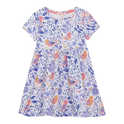 bluezoo Girls' multi-coloured floral bird print dress
